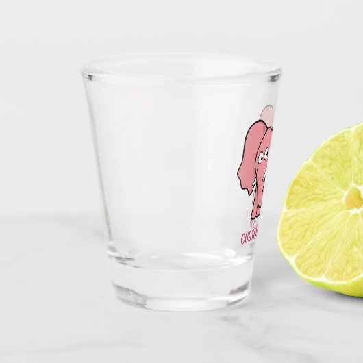 Pink Elephant Cartoon Schnapsglas (Links)