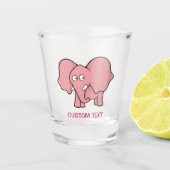 Pink Elephant Cartoon Schnapsglas (Vorderseite)