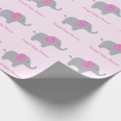 Pink Elephant Custom Baby Dusche Geschenkpapier (Ecke)
