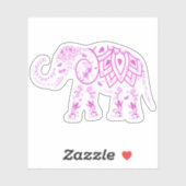 Pink Elephant Custom Cut Vinyl Sticker (Blatt)