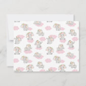 Pink Elephant Danke-Card für die Kinderdusche Dankeskarte (Rückseite)