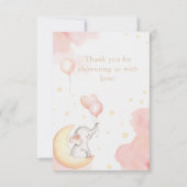 Pink Elephant Danke Karte (Vorderseite)