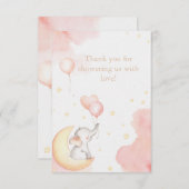 Pink Elephant Danke Karte (Vorne/Hinten)