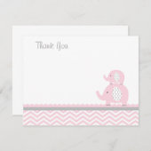 Pink Elephant Danke Karte (Vorne/Hinten)