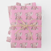 Pink Elephant Design Wrapping Paper Geschenkpapier Set (Beispiel)