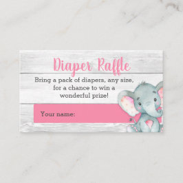 Pink Elephant Diaper Raffelkarten Begleitkarte