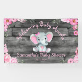 Pink Elephant Floral Tabletop Backbanner Zeichen Banner (Horizontal)