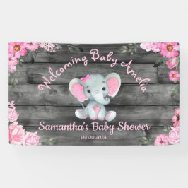 Pink Elephant Floral Tabletop Backbanner Zeichen Banner
