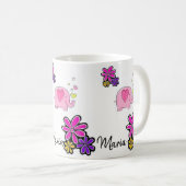 Pink Elephant Floral Tasse (VorderseiteRechts)