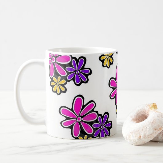 Pink Elephant Floral Tasse (Mit Donut)