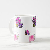 Pink Elephant Floral Tasse (Vorderseite Links)