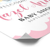 Pink Elephant Girl Baby Dusche Begrüßungszeichen Poster (Ecke)