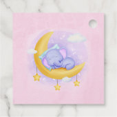 Pink Elephant Girl Baby Dusche Geschenkanhänger (Rückseite)