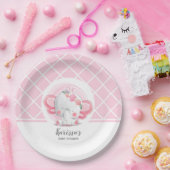 Pink Elephant Girl Baby Dusche Pappteller (Party)