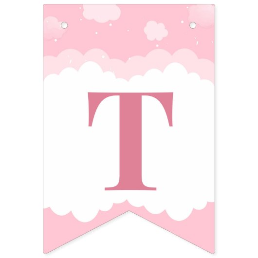 Pink Elephant Girl Baby Dusche Wimpelkette (Zweite Fahne)