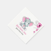 Pink Elephant Girl Napkins Baby Dusche Geburtstag Serviette (Ecke)
