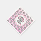 Pink Elephant Girl's Baby Shower Serviette (Ecke)
