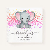 Pink Elephant Glitzer Baby Showbook Notizblock (Vorderseite)