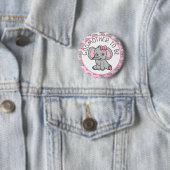 Pink Elephant Godmutter wird Babydusche Button (Beispiel)