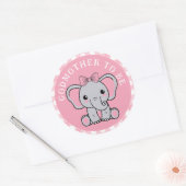 Pink Elephant Godmutter wird Babydusche Runder Aufkleber (Umschlag)