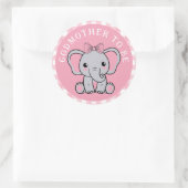 Pink Elephant Godmutter wird Babydusche Runder Aufkleber (Tasche)
