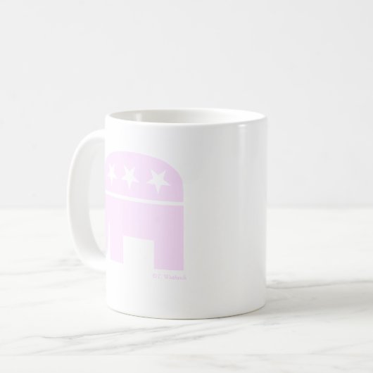 Pink Elephant GOP Symbol Republican Woman Kaffeetasse (Vorderseite Links)