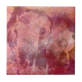 Pink Elephant Grunge Fliese