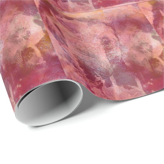 Pink Elephant Grunge Geschenkpapier (Rolleneckpunkt)