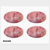 Pink Elephant Grunge Ovaler Aufkleber (Blatt)