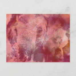 Pink Elephant Grunge Postkarte