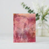 Pink Elephant Grunge Postkarte (Stehend Vorderseite)