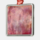 Pink Elephant Grunge Silbernes Ornament (Links)
