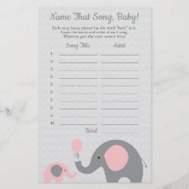 Pink Elephant Guess the Baby Song Baby Shooting Ga Flyer