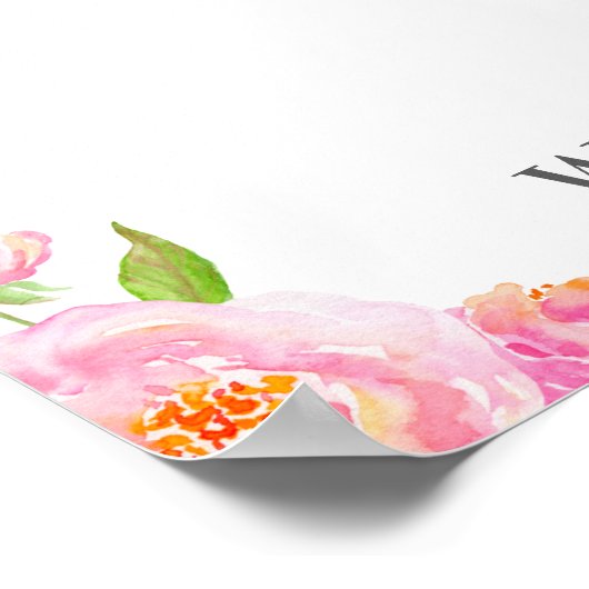 Pink Elephant Guestbook Alternative Sign Poster (Ecke)