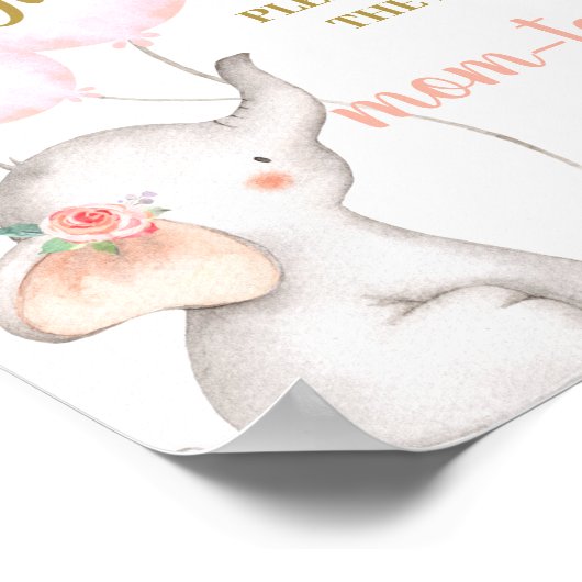 Pink Elephant Helfen Sie der Mama des Empfängers Poster (Ecke)
