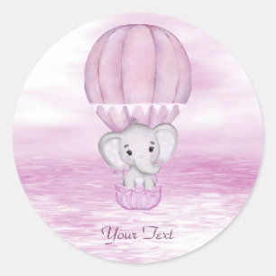 Pink Elephant Hot Air Ballon Aufkleber