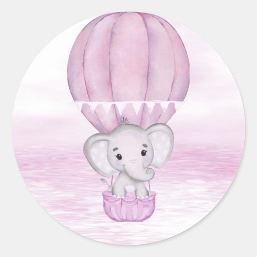 Pink Elephant Hot Air Ballon Aufkleber (Vorderseite)