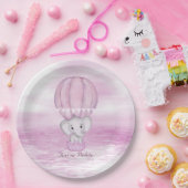 Pink Elephant Hot Air Ballon Papierplatte Pappteller (Party)