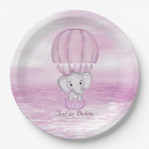 Pink Elephant Hot Air Ballon Papierplatte Pappteller