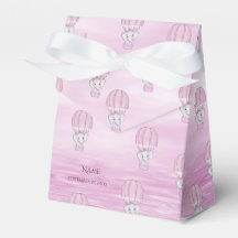 Pink Elephant Hot Air Balloon Gefallen Box