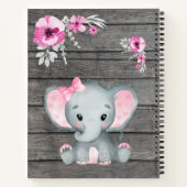 Pink Elephant Hues Book Baby Showdusche Notizblock (Rückseite)