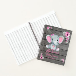 Pink Elephant Hues Book Baby Showdusche Notizblock
