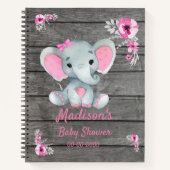Pink Elephant Hues Book Baby Showdusche Notizblock (Vorderseite)