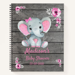 Pink Elephant Hues Book Baby Showdusche Notizblock