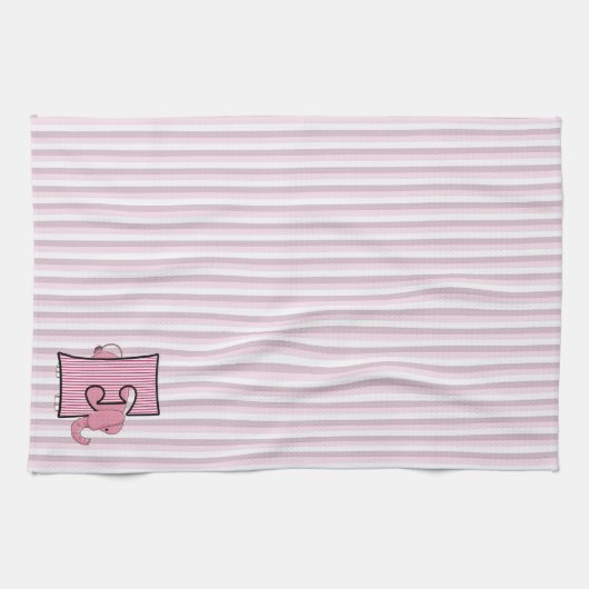 Pink Elephant Kids Monogram E Handtuch (Horizontal)