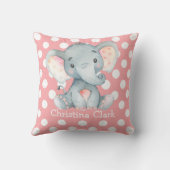 Pink Elephant Kinderzimmer Dekoration Baby Girl Kissen (Rückseite)