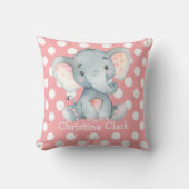 Pink Elephant Kinderzimmer Dekoration Baby Girl Kissen (Vorderseite)
