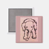 Pink Elephant Magnet (Vorderseite/Rückseite)