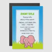 Pink Elephant Magnetkarte (Vorne/Hinten)