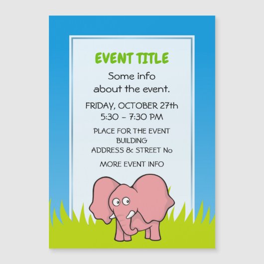 Pink Elephant Magnetkarte (Vorderseite)